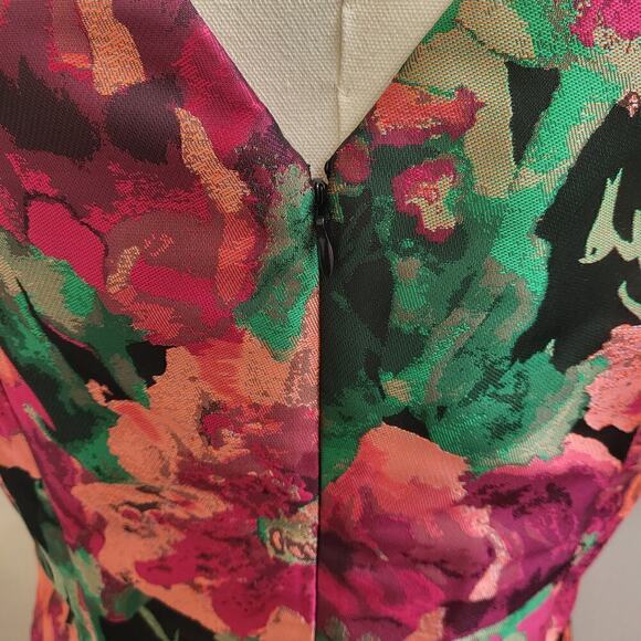 NWT ANNE KLEIN V-neck Textured Floral Sheath Dress Size 8 - Picture 5 of 12